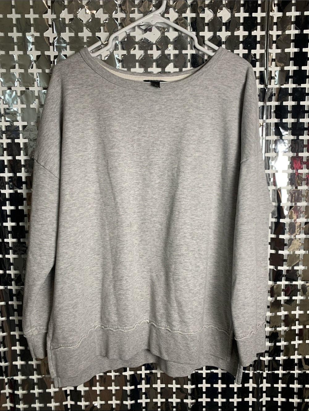 Buffalo David Bitton Oversized Crewneck Sweatshirt - Heather Gray